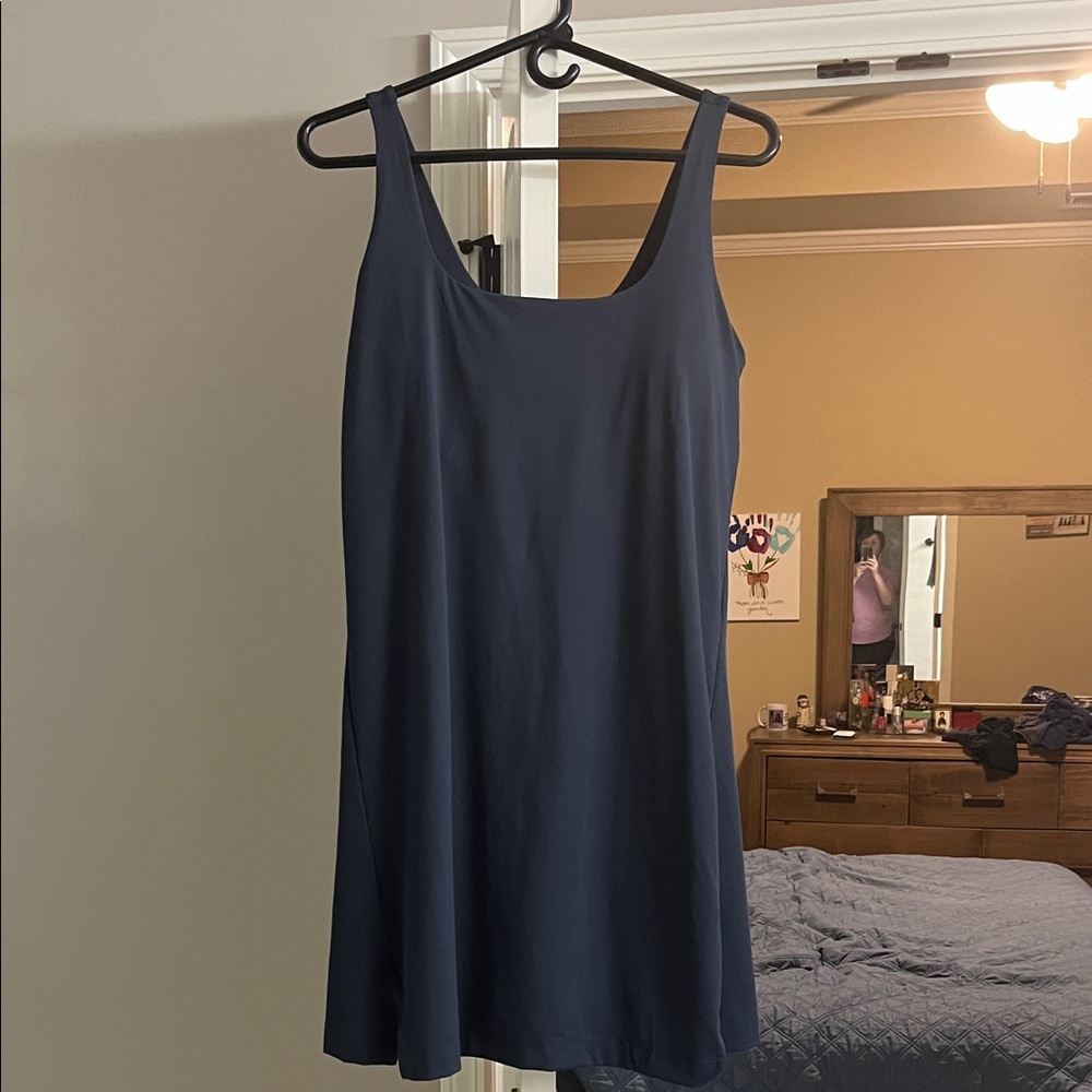 Navy Blue Sleeveless Active Dress